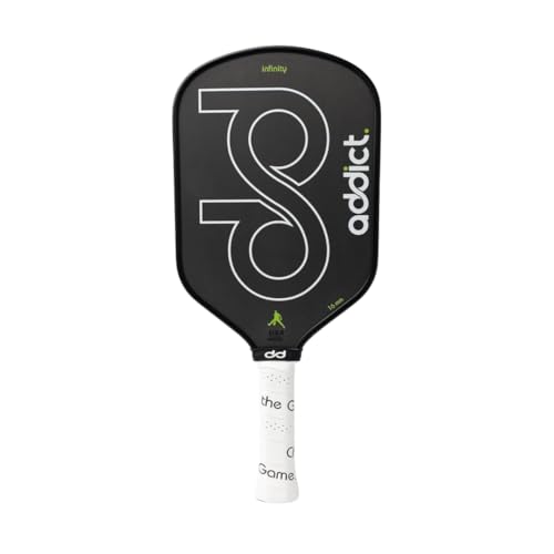 Addict Infinity 8 Pickleball Paddle - USAP Approved - Polymer Honeycomb Core - Premium Japanese Toray T700 Carbon Fiber - Non-Slip Grip - Sweat-Absorbing Black
