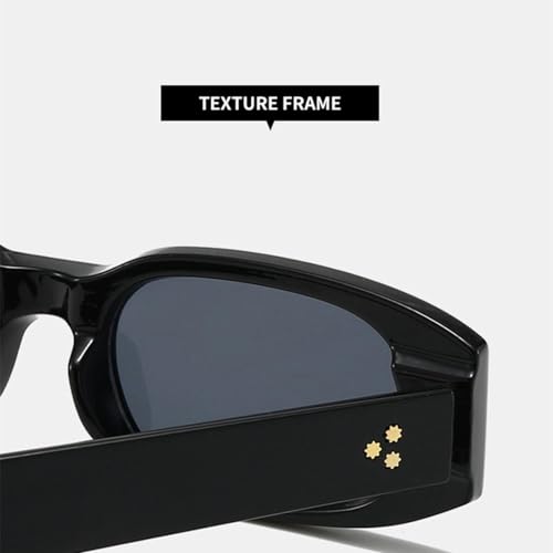 Lunettes de soleil rectangulaires rétro verres UV400 tendance pour femme et homme