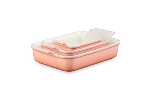 Image of Le Creuset Stoneware Heritage Rectangular Baking Dish, 3 pc., Peche