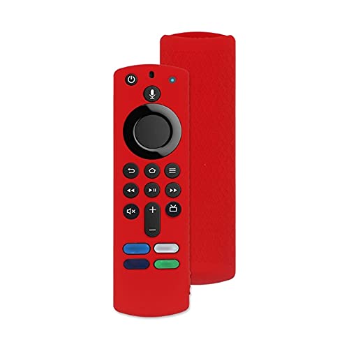 Cáscara Protectora del Control Remoto de Silicona para el Fuego de para Amazon TELEVISOR Cubierta Protectora Antideslizante de Stick 4K Antideslizante. (Color : Red)
