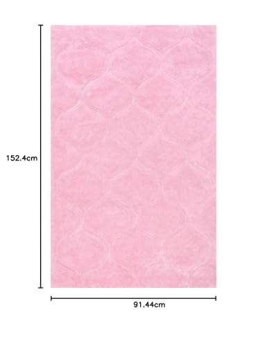 Image of Shanno Carpet Hand Woven Fluffy Shag Carpet Living Room Bedroom Hall with 2 Inch Pile Height Size(3x5 Feet Color) White