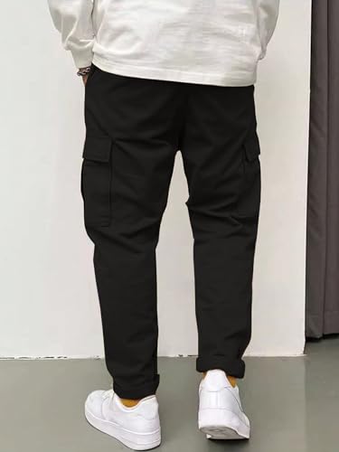 Image of Leriya Fashion Men's Cargo Pants | 4 Pocket Cotton Cargo Joggers for Men | Loose Fit Stylish Pant with Pockets | Casual Baggy Trousers & Streetwear Lower