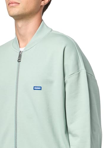 Image of HUGO Men's Twill French Terry Zip Up Bomber Sweatshirt
