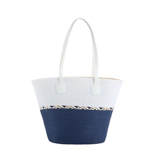 Bolso de mano veraniego tipo cubo de cuero trenzado