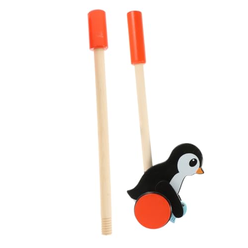 JOINPAYA Cochecito de Walker andadera para Bebe playmóvil playmobile andadores de Bebe andadores bebé Andador de Empujar y Tirar pequeños tirando de Juguete de Madera Black