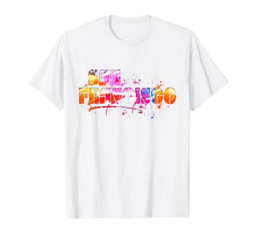 Acuarela San Francisco - Letras coloridas de San Francisco Camiseta