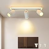 【350° Drehung】：Die moderne Deckenleuchte ist äußerst flexibel: Der Strahler lässt sich um 350° drehen, vertikal und um 90° horizontal. So können Sie die Lichtrichtung des Deckenstrahlers nach Belieben einstellen, die Grenzen des Anwendungsszenarios reduzieren und Ihren kreativen Spielraum erweitern. Die Deckenleuchte können an der Decke oder an der Wand montiert werden und eignen sich für alle Arten von Deckendekorationen in Wohnzimmer, Badezimmer, Esszimmer, Schlafzimmer, Küche, Flure, Terrasse, Keller, Treppenhäuser, Büros, Ausstellungsräumen und Geschäften.