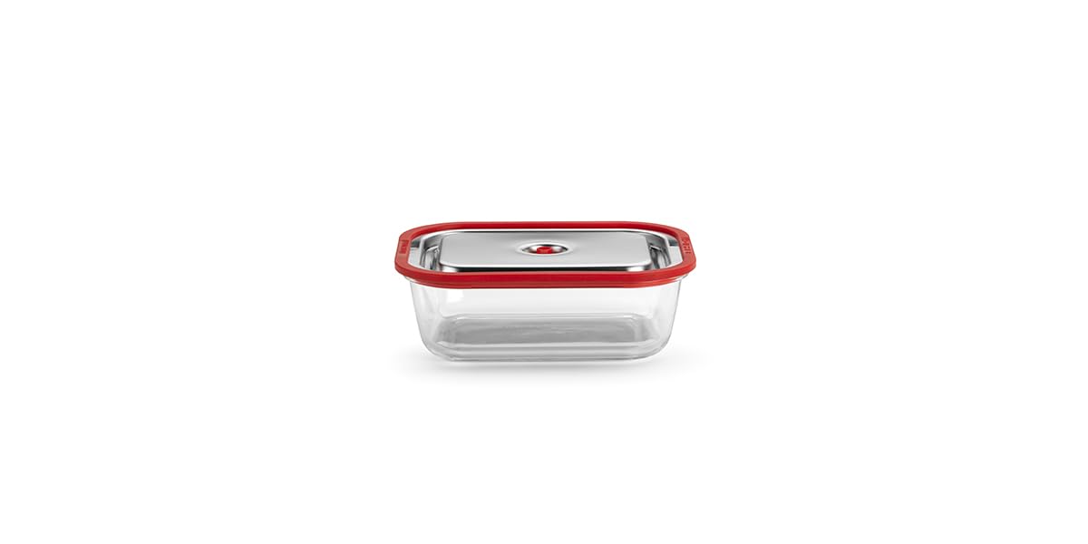 Magic Vac, Teglia Free, Recipiente para Cocinar en el Horno, Calentar, Marinar y Conservar Alimentos al Vacío, Vidrio Borosilicato, Acero y Silicona, Compatible con las Máquinas de Vacío Magic Vac
