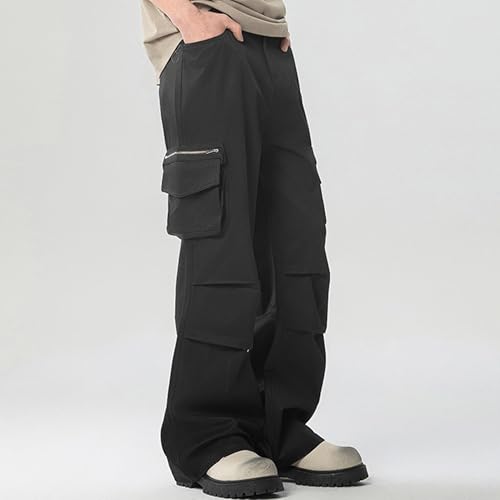 XYXIONGMAO Men's Multi Pocket Black Baggy Hip Hop Loose Techwear Cargo Pants Streetwear Sweatpants Casual Tactical Pants2