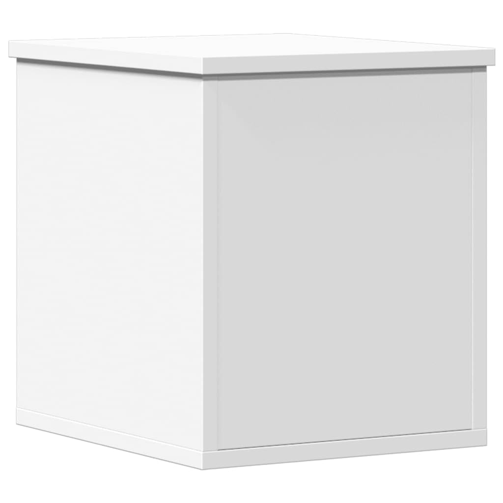 Homgoday Mobili Contenitore Portaoggetti Bianco 30x35x35 cm in Truciolato, Cassapanche e Bauli per Esterni, Contenitore da Giardino, Porta Attrezzi da Giardino, Pouf da Esterno
