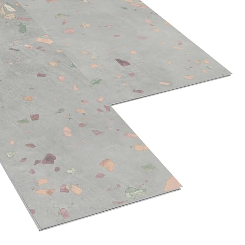 Image of Allure Luxury Vinyl Tile Flooring, 22 Mil Wear Layer, Ultima Comfit Terrazzo 12 inch x 24 inch, 6.5mm Thick Vinyl Tiles with Click and Lock Installation, 24 Boxes 565.44 sq ft.