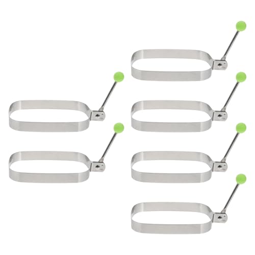 Veemoon Juego de 6 Moldes Cuadrados para Huevos de Acero Inoxidable Aros Creativos Antiadherentes de 135 CM Prácticos para Cocinar Huevos Panqueques y Tortillas Desayunos Familiares