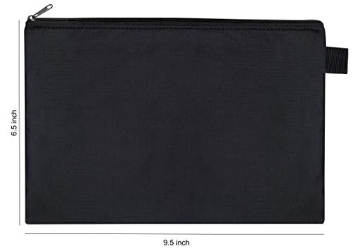 Sun Life Style Zipper Bag - Set Of 3 - Carry All Pouch To Organize Travel Toiletries Pens Cosmetics (9.5 X 6.5, Black) #TOP4