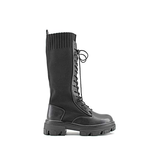 Modelisa - Botas Altas Elastico con Cordón estilo militr