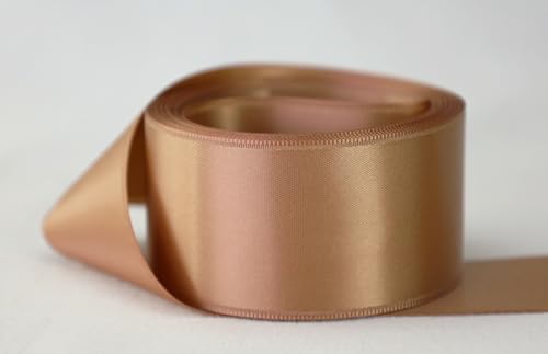 Image of Ribbon Bazaar Double Faced Satin - Premium Gloss Finish - 100% Polyester Ribbon for Gift Wrapping, Crafts, Scrapbooking, Hair Bow, Decorating & More - 1-1 /2 inch Chestnut Whip 50yd Spool