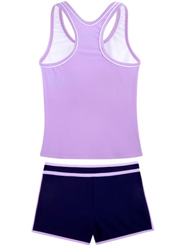 Belovance Girls Swimsuit Two Piece Tankini Bathing Suits Racerback Swimwear with Shorts Sport Kids Teen Beach Wear 5-14 Years2