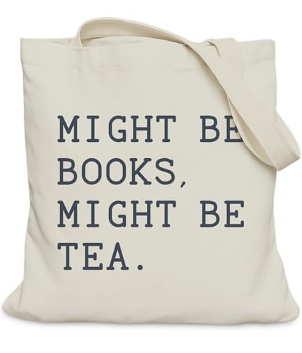 Image of Book Lovers Gifts Tote Bag for Bookish Readers, Aesthetic Book Tote Bag for Librarian, Medium Size with Inner Pocket