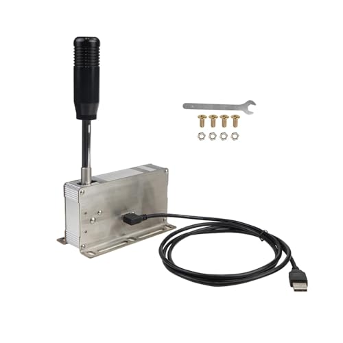 BaotyJie Levier de Vitesse Séquentiel USB pour 10 7 XP Simulation Shifter Frein à Main, Levier de Vitesse Métallique pour Simulation de Conduite, Accessoire...