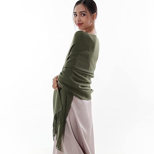 RIIQIICHY Winter Scarf for Women Green Pashmina Shawls Wraps for Evening Dresses Large Warm Soft Scarves