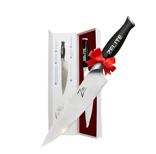 Zelite Infinity Chef Knife 8 Inch - German High Carbon Stainless Steel Chef's Knife for Kitchen; Razor Sharp Cutting Knife with Ergonomic Handle & Pinch-Grip Design - Comes in Luxurious Gift Box