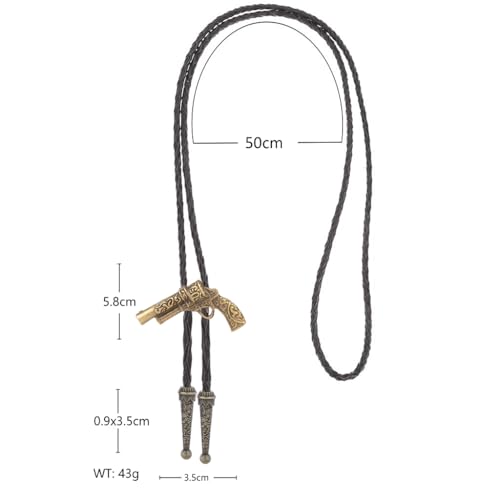 Image of GelConnie Bolo Ties for Men Women Western Cowboy Tie Mens Western Necklace Leather Necktie Gold Bolero Tie Cowboy Necklace
