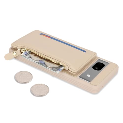 Image of Cavor for Google Pixel 7a Case Wallet with Card Holder, Cream