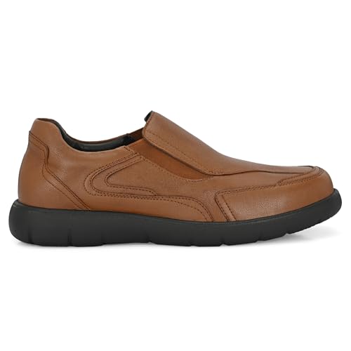 Image of Blue Leather By Centrino Genuine Leather Men's Formal | Pure Leather Slip-On Shoes | Soft & Comfortable Daily Driver | Casual Yet Elegant Formal Footwear (4042)