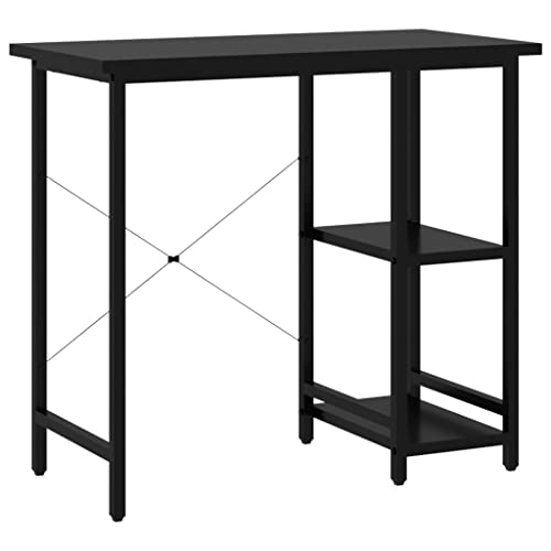 vidaXL Bureau d'Ordinateur Table Informatique Meuble de Travail Bureau d'Ecriture Table d'Ordinateur Intérieur Noir 80x40x72 cm MDF et Métal