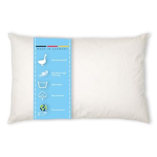 Kissenoutlet24 Federkissen 60x80cm Füllung 1150g Bezug Baumwolle Farbe Creme Made in Germany