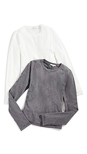 Z SUPPLY Women's 2 Pack Modern Jersey Tees, Charcoal/White, X-Small