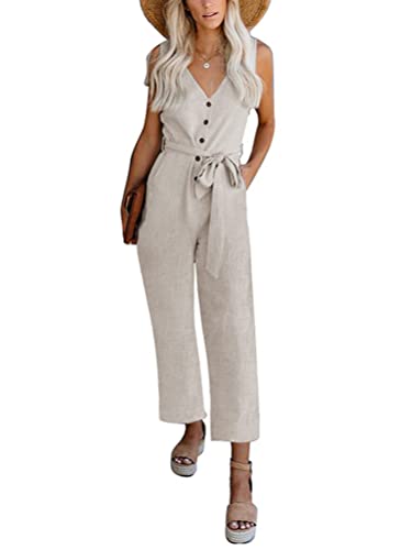 Onsoyours Damen Lang Jumpsuit Sommer Casual Lose Latzhose Elegant...
