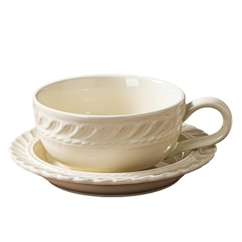 Jaamyears Bouillon Cups, Soup Bowls with Handles, 300ml Microwave Soup Mug for Breakfast, Milk, Desserts, Oatmeal