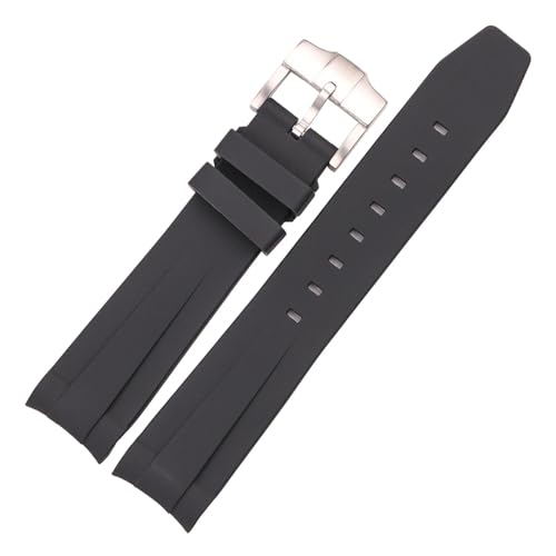 Bracelet de montre homme étanche en silicone bleu et noir 20 mm