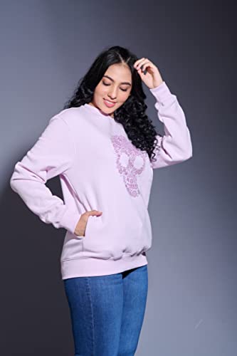 Image of Go Devil Stylish Trendy Regular Fit 100% Cotton Sweatshirt with Round /Crew Neck Full Sleeves, Casual Printed Winter Wear for Women /Girls