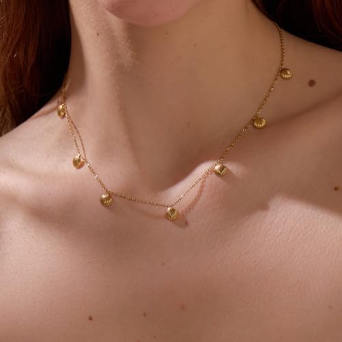 Shell Necklace - Beach Jewelry for Women, Charm Necklace - Gold Necklace for Women, Surfer Accessory, Waterproof, Non Tarnish Gold Necklace, Dainty Gifts for Women4