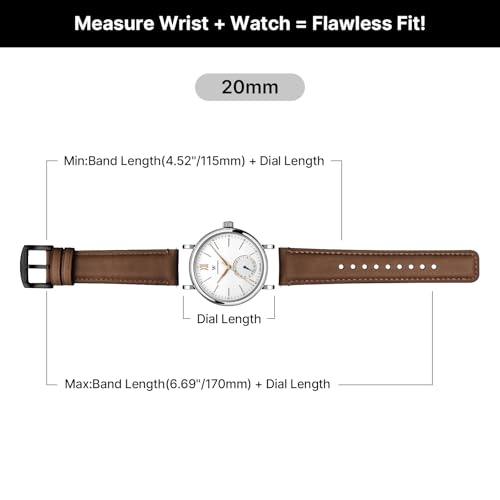 Image of Fullmosa Quick Release Premium Leather Watch Strap | 24 /22 /21 /20 /19 /18mm,Burnished Leather Watch Band Compatible with Samsung Amazfit Fossil Replacement Belt for Men and Women