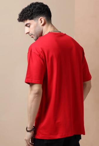Image of Men's 240 GSM Cotton Oversized Tee - Heavyweight Bio-Washed Fabric | Premium Street Style | Super Soft, Thick & Breathable T-Shirt