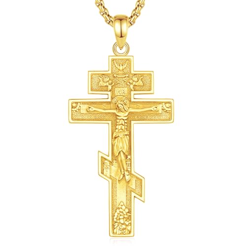 Vito 925 Sterling Silver Orthodox Crucifix Necklace