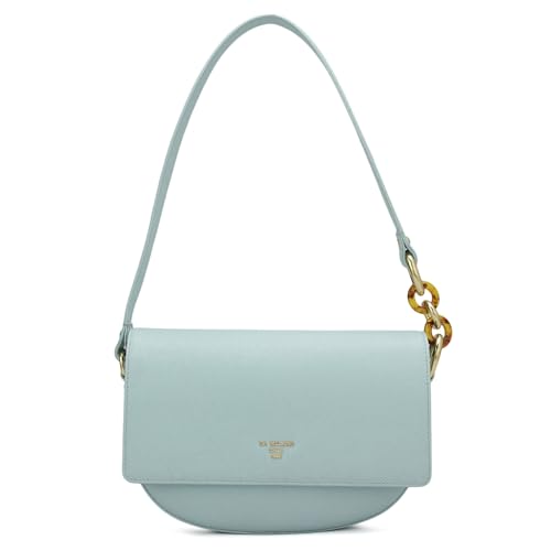 Image of Da Milano Women's Leather Shoulder Bag - Blue
