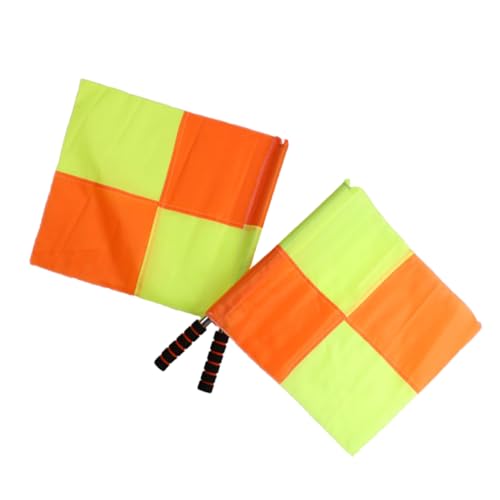 Totority 2pcs Commanding Referee Flags Lightweight Outdoor Signal Flags for Soccer Racing Events Sports Hand Waving for Cheer Support