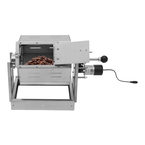 Pattosaey Coffee Bean Roaster, Stainless Steel Drum Roaster with Glass Window, Adjustable Speed, Built-in Thermometer, Suitable for Home/Commercial Use