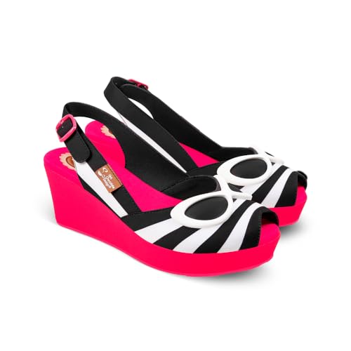 Image of Hot Chocolate Design Funky Women's Peep Toe Wedge Sandals