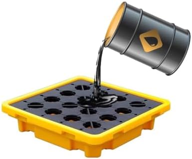 Heavy-Duty Oil Spill Containment Pallet - Leak-Proof Polyethylene Spill Tray with Drain for Garage & Supermarket - 43" x 30" Durable Spill Control Platform