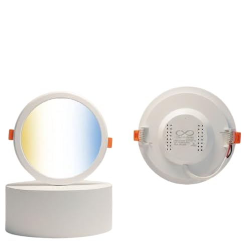 Fortis 12W LED Panel Downlight 3-in-1 Color Temperature (Warm, Neutral, Cool White) Recessed Ceiling Light with Heavy Duty Driver I Pack of 1I Recessed Round Panel 5" Cut Size-image-44