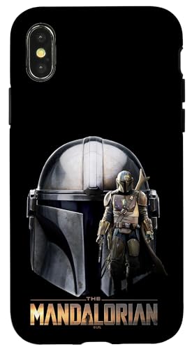 Coque iPhone X/XS Star Wars Mandalorian avec design collage de casques imprimé en haute définition