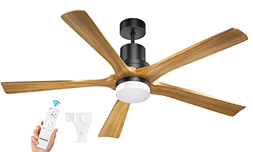 Ensenior 52” Ceiling Fan with Light Remote Control, 5CCT selectable, Dimmable, 1200 Lumens, 18W LED, 5 Wood Blades and Reversible DC Motor, for Bedroom and Living Room, Black, (428) Ensenior 52” Ceiling Fan with Light Remote Control, 5CCT selectable, Dimmable, 1200 Lumens, 18W LED, 5 Wood Blades and Reversible DC Motor, for Bedroom and Living Room, Black, (428)