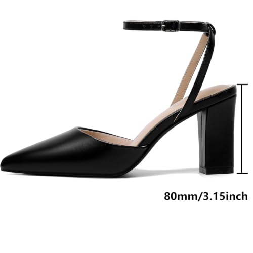 Image of Susanny Women's Heels Closed Pointed Toe Strappy Stiletto Pump Dressy Shoes