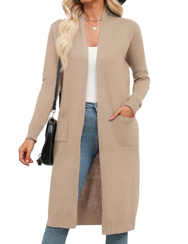 Zeagoo Women's Cardigan Long Cardigans Sweater Lightweight Sweaters Open Front Casual Knit Travel...