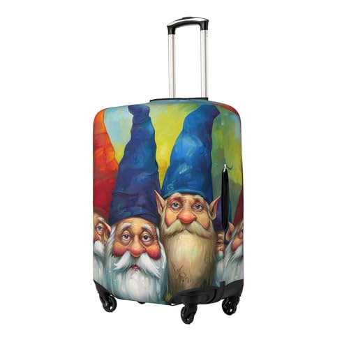 Colorful Gnomes Print Travel Luggage Cover - Personalization Elastic Suitcase Protector,L(Fit 25-28 Inch Luggage)2