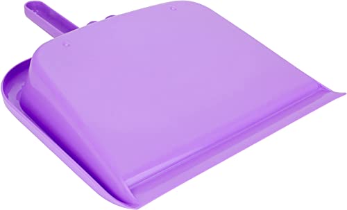 Image of SPARTA Large Handheld Dustpan with Hanging Hole, Heavy-Duty Plastic Dustpan with Wide Lip for Countertops and Surfaces, Plastic, 10 Inches, Purple